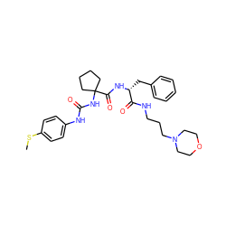 CSc1ccc(NC(=O)NC2(C(=O)N[C@H](Cc3ccccc3)C(=O)NCCCN3CCOCC3)CCCC2)cc1 ZINC000028711602