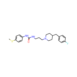 CSc1ccc(NC(=O)NCCCN2CCC(Cc3ccc(F)cc3)CC2)cc1 ZINC000013443525