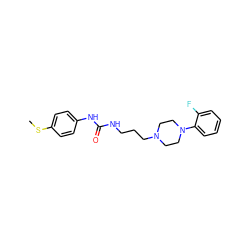 CSc1ccc(NC(=O)NCCCN2CCN(c3ccccc3F)CC2)cc1 ZINC000004056467