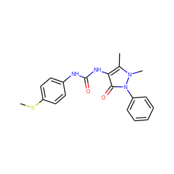 CSc1ccc(NC(=O)Nc2c(C)n(C)n(-c3ccccc3)c2=O)cc1 ZINC000001726730