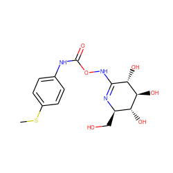 CSc1ccc(NC(=O)ONC2=N[C@H](CO)[C@@H](O)[C@H](O)[C@H]2O)cc1 ZINC000653729222