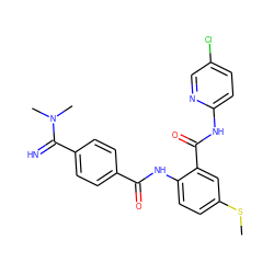 CSc1ccc(NC(=O)c2ccc(C(=N)N(C)C)cc2)c(C(=O)Nc2ccc(Cl)cn2)c1 ZINC000040899311