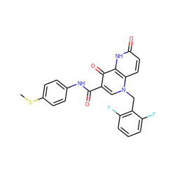 CSc1ccc(NC(=O)c2cn(Cc3c(F)cccc3F)c3ccc(=O)[nH]c3c2=O)cc1 ZINC000073169529