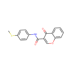 CSc1ccc(NC(=O)c2coc3ccccc3c2=O)cc1 ZINC000066112486