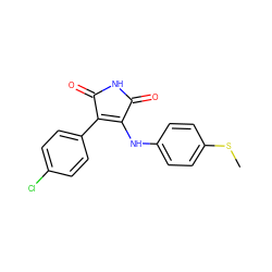 CSc1ccc(NC2=C(c3ccc(Cl)cc3)C(=O)NC2=O)cc1 ZINC000014946033