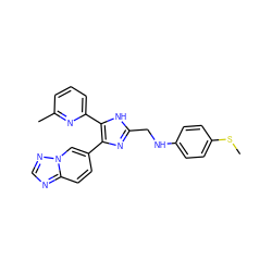 CSc1ccc(NCc2nc(-c3ccc4ncnn4c3)c(-c3cccc(C)n3)[nH]2)cc1 ZINC000113390965