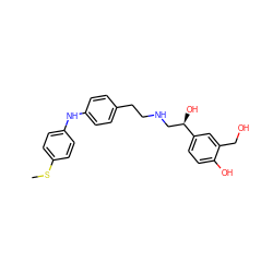 CSc1ccc(Nc2ccc(CCNC[C@@H](O)c3ccc(O)c(CO)c3)cc2)cc1 ZINC000169351236