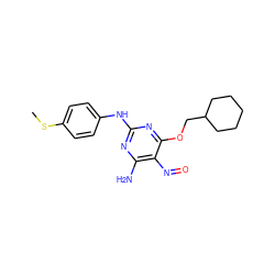 CSc1ccc(Nc2nc(N)c(N=O)c(OCC3CCCCC3)n2)cc1 ZINC000013538716