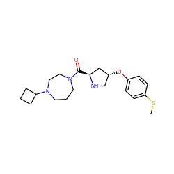 CSc1ccc(O[C@@H]2CN[C@@H](C(=O)N3CCCN(C4CCC4)CC3)C2)cc1 ZINC000049111600