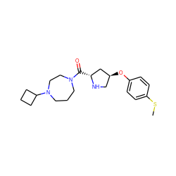 CSc1ccc(O[C@H]2CN[C@H](C(=O)N3CCCN(C4CCC4)CC3)C2)cc1 ZINC000049089477