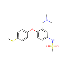 CSc1ccc(Oc2ccc(NS(C)(=O)=O)cc2CN(C)C)cc1 ZINC000040380628