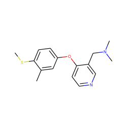 CSc1ccc(Oc2ccncc2CN(C)C)cc1C ZINC000034051480