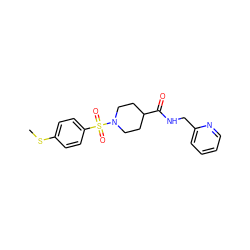 CSc1ccc(S(=O)(=O)N2CCC(C(=O)NCc3ccccn3)CC2)cc1 ZINC000004973676