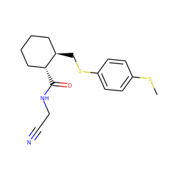 CSc1ccc(SC[C@@H]2CCCC[C@H]2C(=O)NCC#N)cc1 ZINC000013680789