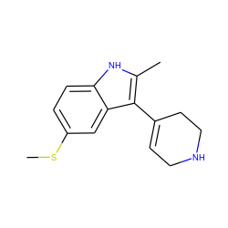 CSc1ccc2[nH]c(C)c(C3=CCNCC3)c2c1 ZINC000096910227