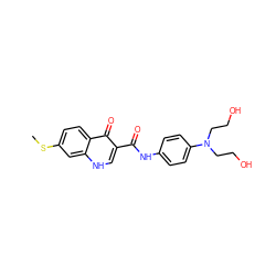 CSc1ccc2c(=O)c(C(=O)Nc3ccc(N(CCO)CCO)cc3)c[nH]c2c1 ZINC000073277584