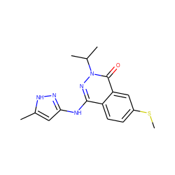 CSc1ccc2c(Nc3cc(C)[nH]n3)nn(C(C)C)c(=O)c2c1 ZINC000035949704