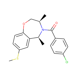 CSc1ccc2c(c1)[C@H](C)N(C(=O)c1ccc(Cl)cc1)[C@H](C)CO2 ZINC000073196484