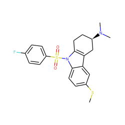 CSc1ccc2c(c1)c1c(n2S(=O)(=O)c2ccc(F)cc2)CC[C@@H](N(C)C)C1 ZINC000060326004