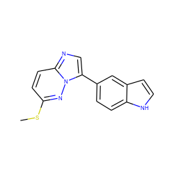 CSc1ccc2ncc(-c3ccc4[nH]ccc4c3)n2n1 ZINC001772581294