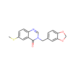 CSc1ccc2ncn(Cc3ccc4c(c3)OCO4)c(=O)c2c1 ZINC000013737682