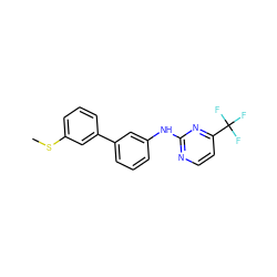 CSc1cccc(-c2cccc(Nc3nccc(C(F)(F)F)n3)c2)c1 ZINC001772585486