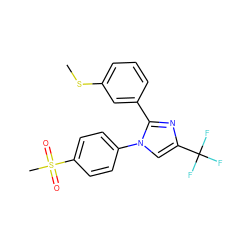 CSc1cccc(-c2nc(C(F)(F)F)cn2-c2ccc(S(C)(=O)=O)cc2)c1 ZINC000003814589