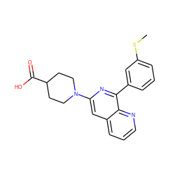 CSc1cccc(-c2nc(N3CCC(C(=O)O)CC3)cc3cccnc23)c1 ZINC000095556173