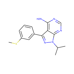 CSc1cccc(-c2nn(C(C)C)c3ncnc(N)c23)c1 ZINC000071281828