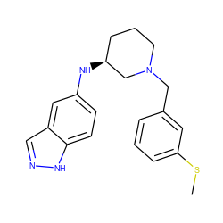 CSc1cccc(CN2CCC[C@H](Nc3ccc4[nH]ncc4c3)C2)c1 ZINC000113339332