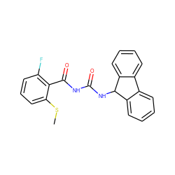 CSc1cccc(F)c1C(=O)NC(=O)NC1c2ccccc2-c2ccccc21 ZINC000043076691