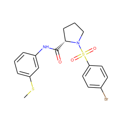 CSc1cccc(NC(=O)[C@@H]2CCCN2S(=O)(=O)c2ccc(Br)cc2)c1 ZINC000011610840