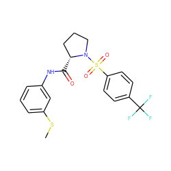 CSc1cccc(NC(=O)[C@@H]2CCCN2S(=O)(=O)c2ccc(C(F)(F)F)cc2)c1 ZINC000200361224