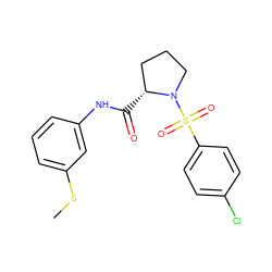 CSc1cccc(NC(=O)[C@@H]2CCCN2S(=O)(=O)c2ccc(Cl)cc2)c1 ZINC000025418790