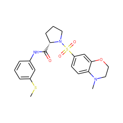 CSc1cccc(NC(=O)[C@@H]2CCCN2S(=O)(=O)c2ccc3c(c2)OCCN3C)c1 ZINC000261101141