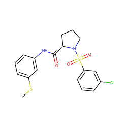 CSc1cccc(NC(=O)[C@@H]2CCCN2S(=O)(=O)c2cccc(Cl)c2)c1 ZINC000200361171