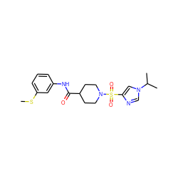 CSc1cccc(NC(=O)C2CCN(S(=O)(=O)c3cn(C(C)C)cn3)CC2)c1 ZINC000064957673