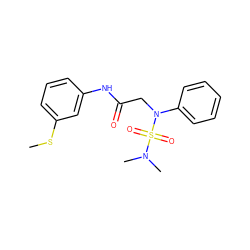 CSc1cccc(NC(=O)CN(c2ccccc2)S(=O)(=O)N(C)C)c1 ZINC000002877648