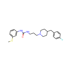 CSc1cccc(NC(=O)NCCCN2CCC(Cc3ccc(F)cc3)CC2)c1 ZINC000013443512