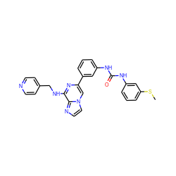 CSc1cccc(NC(=O)Nc2cccc(-c3cn4ccnc4c(NCc4ccncc4)n3)c2)c1 ZINC000049033766