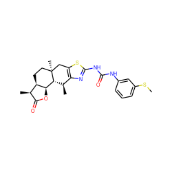 CSc1cccc(NC(=O)Nc2nc3c(s2)C[C@]2(C)CC[C@@H]4[C@H](C)C(=O)O[C@@H]4[C@H]2[C@@H]3C)c1 ZINC000253654971