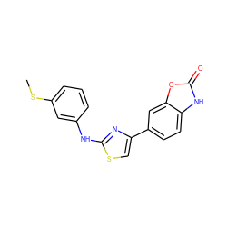 CSc1cccc(Nc2nc(-c3ccc4[nH]c(=O)oc4c3)cs2)c1 ZINC000473089626