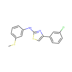 CSc1cccc(Nc2nc(-c3cccc(Cl)c3)cs2)c1 ZINC000473083617