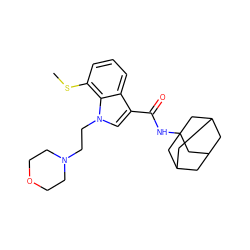 CSc1cccc2c(C(=O)NC34CC5CC(CC(C5)C3)C4)cn(CCN3CCOCC3)c12 ZINC001772601232