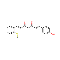 CSc1ccccc1/C=C/C(=O)CC(=O)/C=C/c1ccc(O)cc1 ZINC000167154067