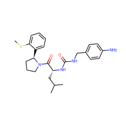 CSc1ccccc1[C@@H]1CCCN1C(=O)[C@@H](CC(C)C)NC(=O)NCc1ccc(N)cc1 ZINC000117850111