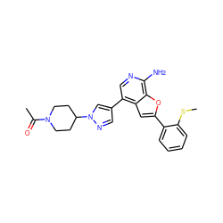 CSc1ccccc1-c1cc2c(-c3cnn(C4CCN(C(C)=O)CC4)c3)cnc(N)c2o1 ZINC000096274082