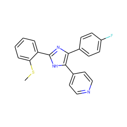 CSc1ccccc1-c1nc(-c2ccc(F)cc2)c(-c2ccncc2)[nH]1 ZINC000008536366