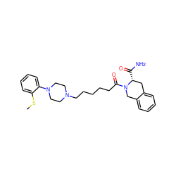 CSc1ccccc1N1CCN(CCCCCC(=O)N2Cc3ccccc3C[C@H]2C(N)=O)CC1 ZINC000169310366