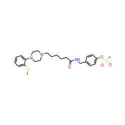 CSc1ccccc1N1CCN(CCCCCC(=O)NCc2ccc(OS(C)(=O)=O)cc2)CC1 ZINC000040957034